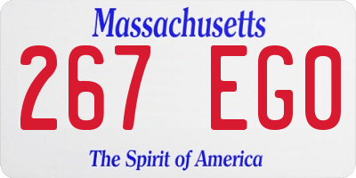 MA license plate 267EG0