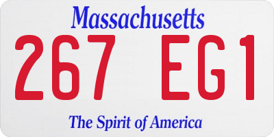 MA license plate 267EG1