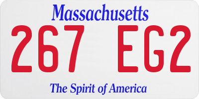 MA license plate 267EG2