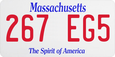 MA license plate 267EG5