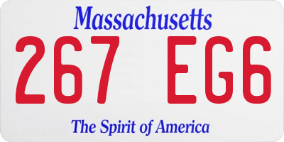MA license plate 267EG6