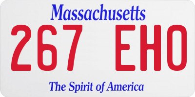 MA license plate 267EH0