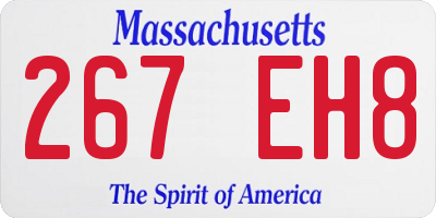 MA license plate 267EH8