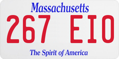 MA license plate 267EI0