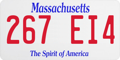 MA license plate 267EI4