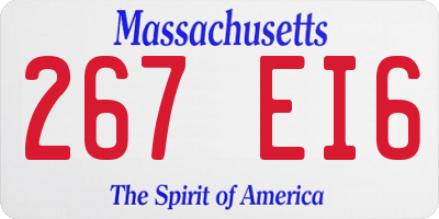 MA license plate 267EI6