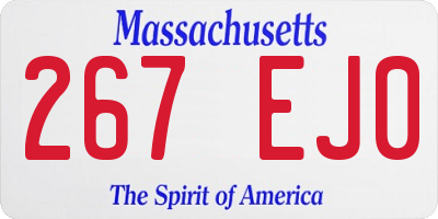 MA license plate 267EJ0