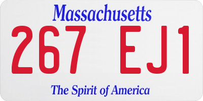 MA license plate 267EJ1