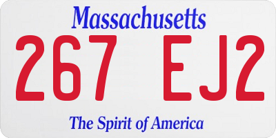 MA license plate 267EJ2