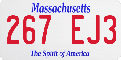 MA license plate 267EJ3