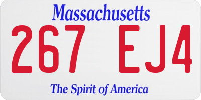 MA license plate 267EJ4