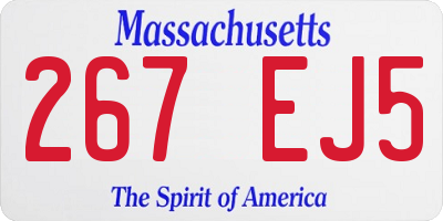 MA license plate 267EJ5