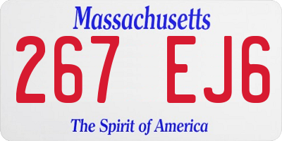 MA license plate 267EJ6