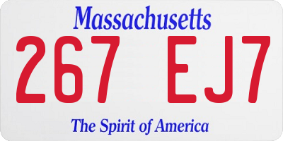 MA license plate 267EJ7