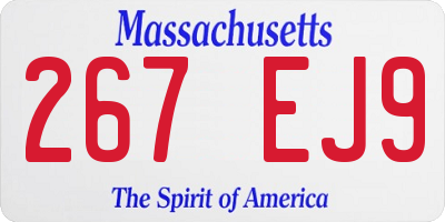 MA license plate 267EJ9