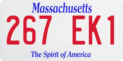 MA license plate 267EK1
