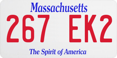 MA license plate 267EK2