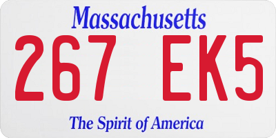 MA license plate 267EK5