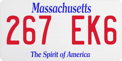 MA license plate 267EK6