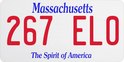 MA license plate 267EL0