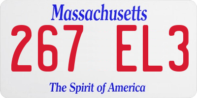 MA license plate 267EL3