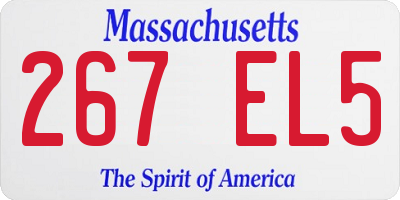 MA license plate 267EL5