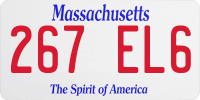 MA license plate 267EL6