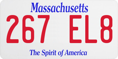 MA license plate 267EL8