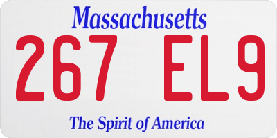 MA license plate 267EL9