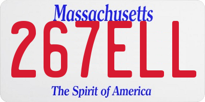 MA license plate 267ELL