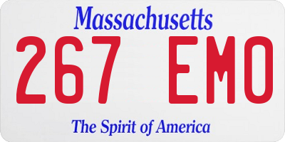 MA license plate 267EM0