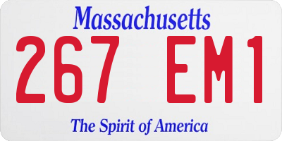 MA license plate 267EM1