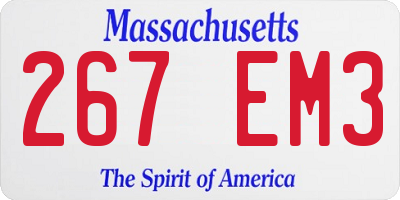 MA license plate 267EM3