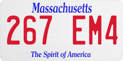 MA license plate 267EM4