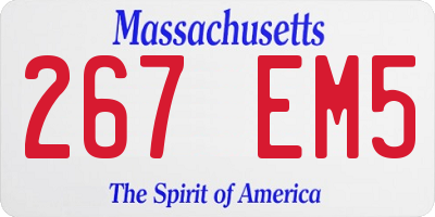 MA license plate 267EM5