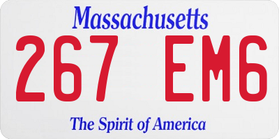 MA license plate 267EM6