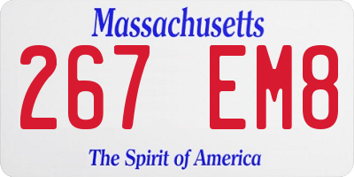 MA license plate 267EM8