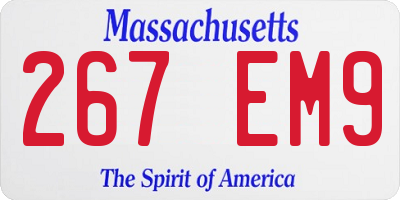 MA license plate 267EM9
