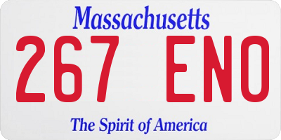 MA license plate 267EN0