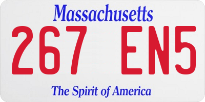 MA license plate 267EN5