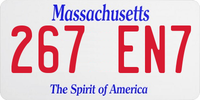 MA license plate 267EN7
