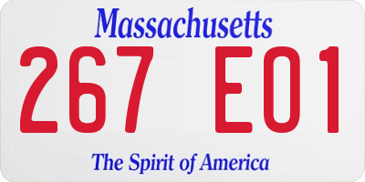 MA license plate 267EO1