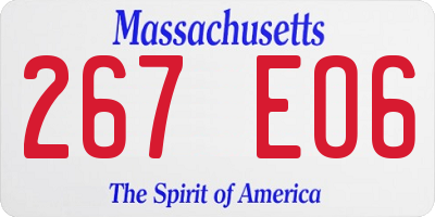 MA license plate 267EO6