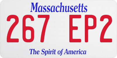 MA license plate 267EP2