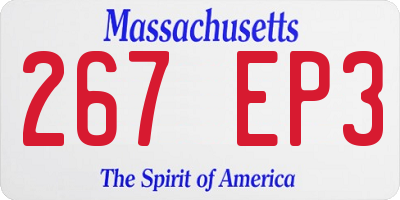 MA license plate 267EP3