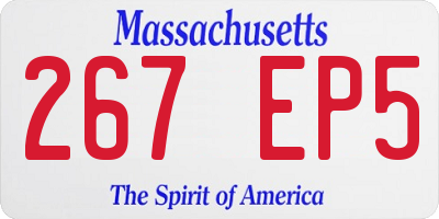 MA license plate 267EP5