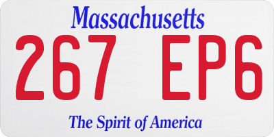 MA license plate 267EP6