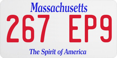MA license plate 267EP9