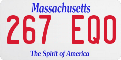 MA license plate 267EQ0