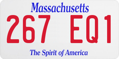 MA license plate 267EQ1